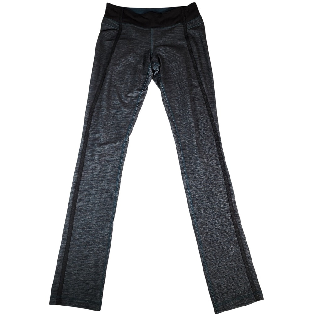 Lululemon‎ Heathered Black Blue Yoga Pants Athletic Leggings Denim Style